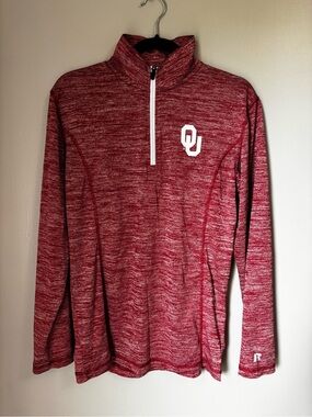 OU Oklahoma Sooners Quarter-Zip Pullover with White Logo